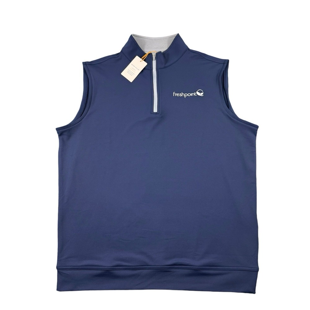 Peter Millar Mens Performance Half Zip Golf Vest Navy Blue ME0EK41 Size M NWT
